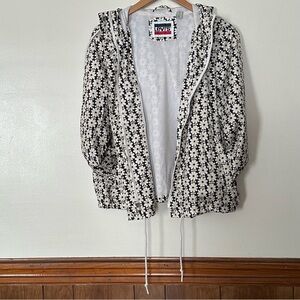 Levi's Women's Daisy Flower Print Hooded Rain Jacket Windbreaker XL
